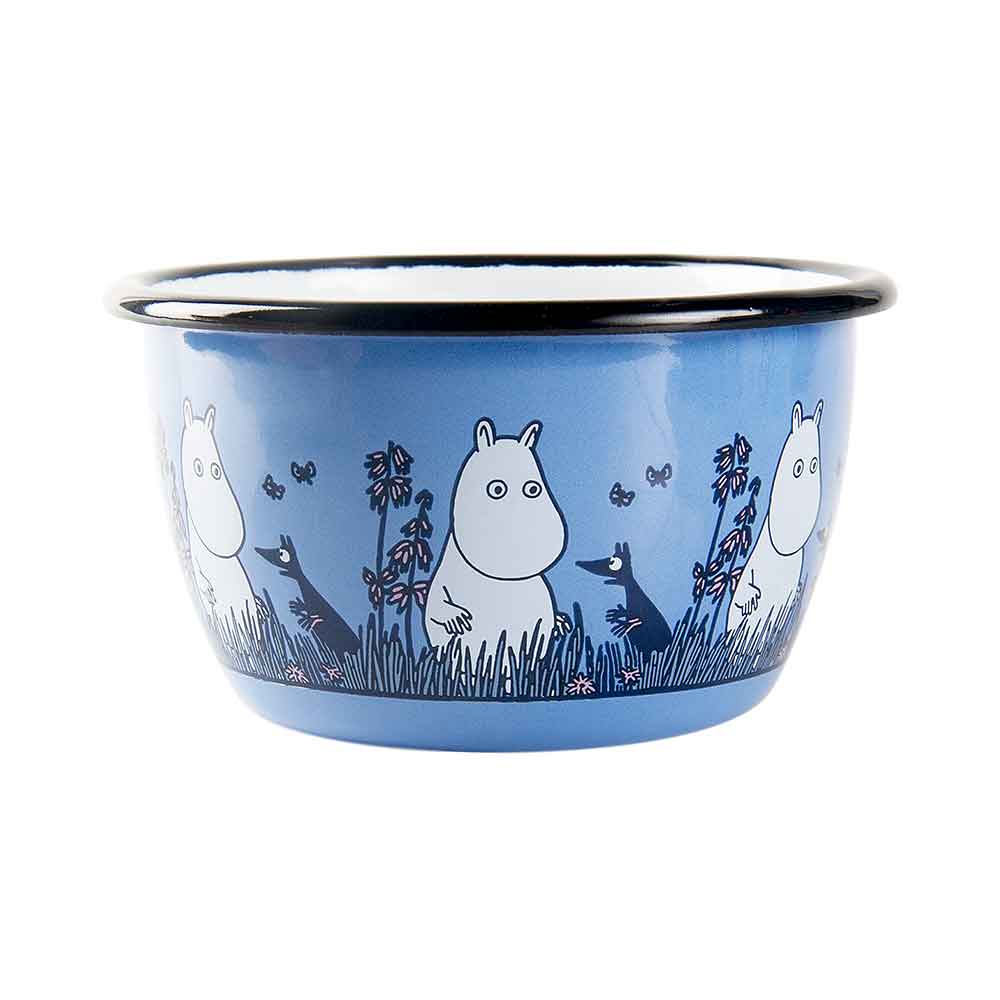 קערת אמייל Moomin friends blue S